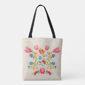 Bloemengeborduurwerk Tote Bag (Achterkant)