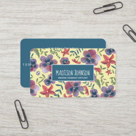 Bloemengeel boho aquarel bloemen visitekaartje