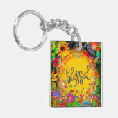 bloemengeel gezegende inspirativiteit sleutelhanger (Voorkant Links)