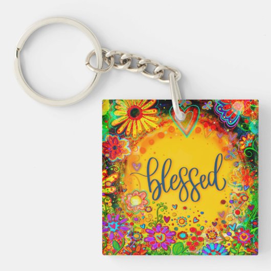  bloemengeel gezegende inspirativiteit sleutelhanger (Voorkant)