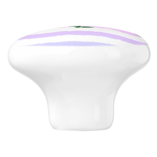 Bloemengeel roze Paarse Waterverf strepen Keramische Knop (Zijkant)