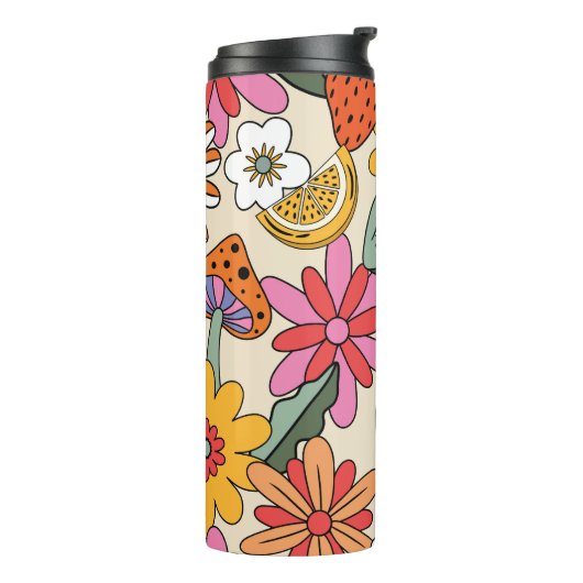 Bloemengeïnspireerde charme thermosbeker (Gedraaid links)