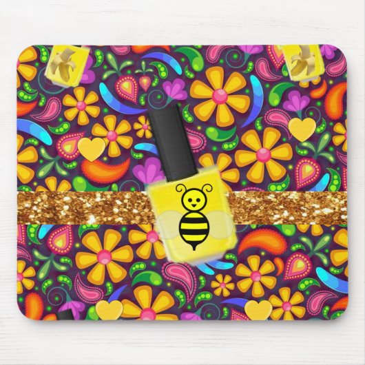 Bloemengele nagellak muismat! Muismat (Voorkant)