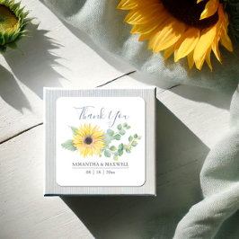 Bloemengele Zonnebloem Bedankt Stickers