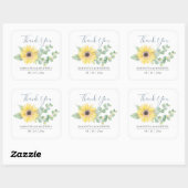 Bloemengele Zonnebloem Bedankt Stickers (Vel)
