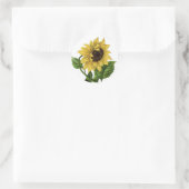 Bloemengele Zonnebloem  Bloemenbruiloft Ronde Sticker (Tas)