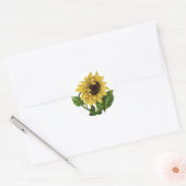 Bloemengele Zonnebloem  Bloemenbruiloft Ronde Sticker (Envelop)