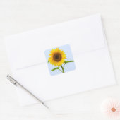 Bloemengele Zonnebloem, Bloemenliefde Vierkante Sticker (Envelop)