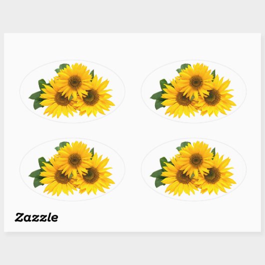 Bloemengele zonnebloem Stickers (Vel)