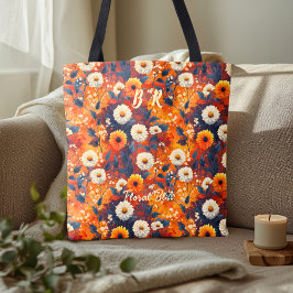Bloemengelukzaligheid met levendige herfstbloemen tote bag
