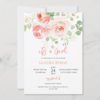 Bloemengemeenschap Baby Shower Blush Roze Kaart