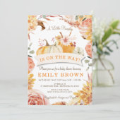 Bloemengender Neutraal Kleine POMPOEN BABYSHOWER Kaart (Staand voorkant)