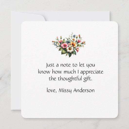 Bloemengeschenk met hibiscus bedankkaart (Achterkant)