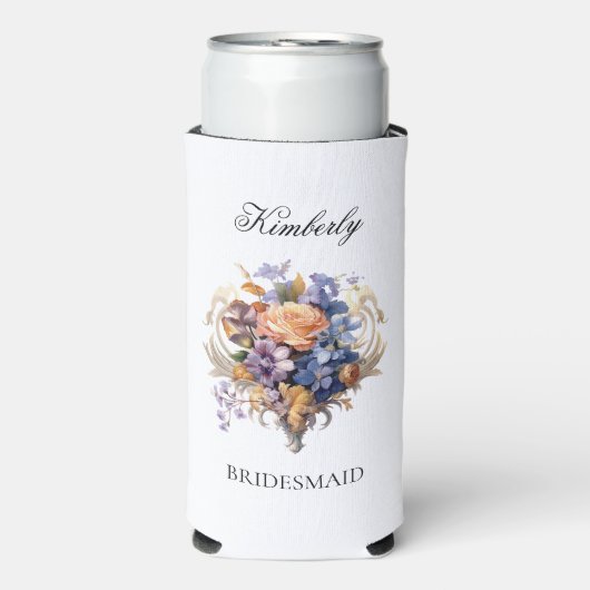 Bloemengeschenk voor bruidsmeisje aanzoek oud mode seltzer blikjeskoeler (Seltzer Voorkant)