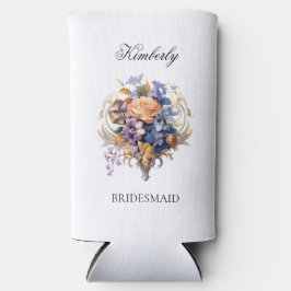 Bloemengeschenk voor bruidsmeisje aanzoek oud mode seltzer blikjeskoeler