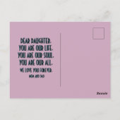 BLOEMENGESCHENK VOOR DOCHTERS DAY BRIEFKAART (Achterkant)