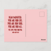 BLOEMENGESCHENK VOOR DOCHTERS DAY BRIEFKAART (Achterkant)