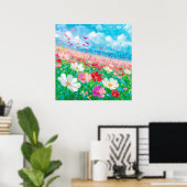 Bloemengeur - Schilderstijl Kunst Poster (Thuiskantoor)