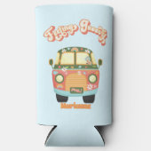 Bloemengevoel Groovy Hippy Van Pop Art 60s 70s Seltzer Blikjeskoeler (Voorkant)