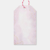 Bloemengewei Blush Roze & Goud Meisje's Verjaardag Cadeaulabel (Achterkant)