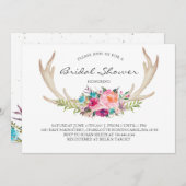 Bloemengewei boho Douche Uitnodiging (Voorkant / Achterkant)