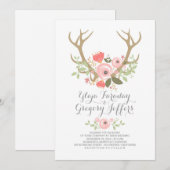 Bloemengewei Boho Wedding Invites Kaart (Voorkant / Achterkant)