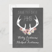 Bloemengewei + krijtbord geïnspireerd Save the Dat Aankondigingskaart (Voorkant / Achterkant)