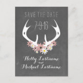 Bloemengewei + krijtbord geïnspireerd Save the Dat Aankondigingskaart (Voorkant)