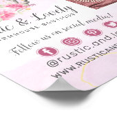 Bloemengewei Roze Goud Marmer 4-foto Marketing Poster (Hoek)