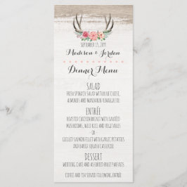 Bloemengewei rustieke bruiloft aangepaste diner me menu