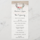 Bloemengewei rustieke bruiloft programma programmakaart (Voorkant)