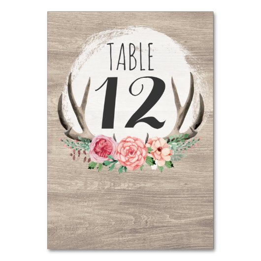 Bloemengewei rustieke hout aangepaste bruiloft kaart (Achterkant)