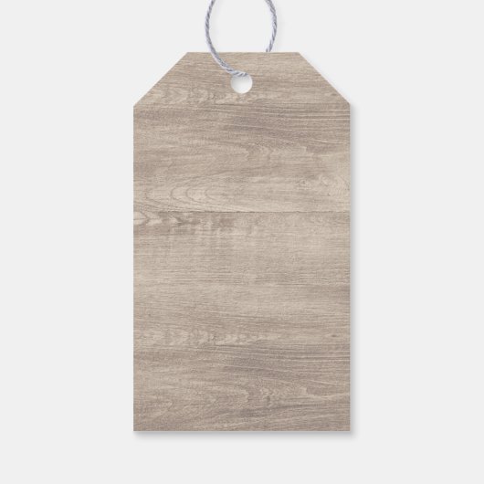 Bloemengewei rustieke houten bruiloft dank u cadeaulabel (Achterkant)