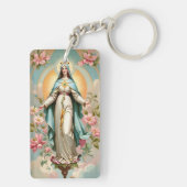  Bloemengezegende Moeder Maria Katholiek Keycha Sleutelhanger (achterkant)