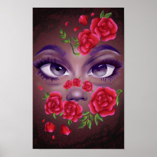 Bloemengezicht poster