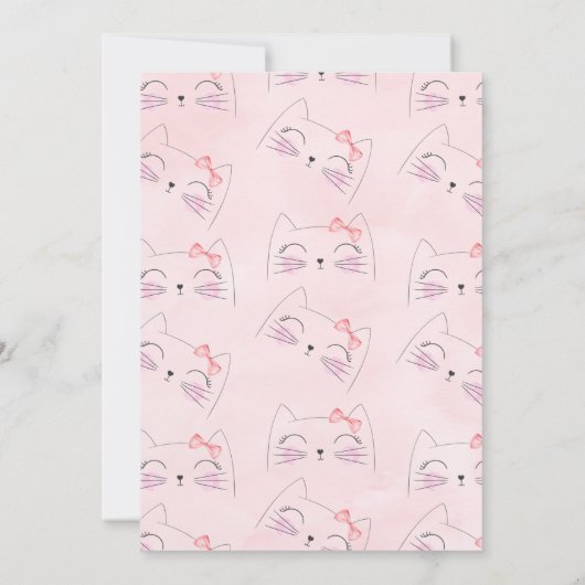 Bloemengezichtje van een katje Is jouw katje mijn  Kaart (Achterkant)