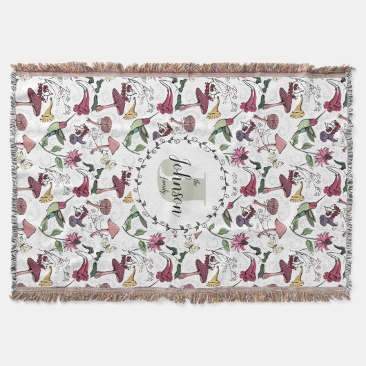 Bloemengezinnaam Kolibrie Tuin & Bloemen Deken (Voorkant)