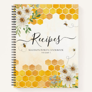 Bloemengift honingraat hommel gele recept notitieboek