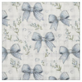 Bloemengingham blauwe strikken stof (Swatch)