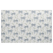 Bloemengingham blauwe strikken stof (Fat Quarter)