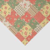 Bloemengingham Patchwork Vintage Boerderij Uitzich Tissuepapier (Detail)