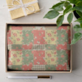 Bloemengingham Patchwork Vintage Boerderij Uitzich Tissuepapier (Geschenk)
