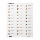 Bloemengiraffe Cute Baby Shower Retouradres Etiket (Full Sheet)