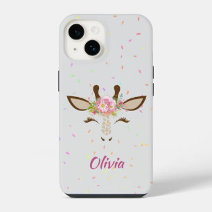 Bloemengiraffe Spikkels Kind iPhone 14 Hoesje
