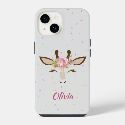 Bloemengiraffe Spikkels Kind iPhone Hoesje (Achterkant)