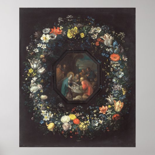 Bloemengirlande - Frans Francken Fine Art Poster (Voorkant)