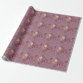 Bloemengirls babyshower cadeaupapier (Uitgerold)