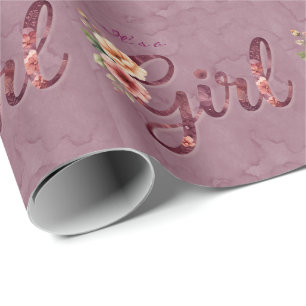 Bloemengirls babyshower cadeaupapier