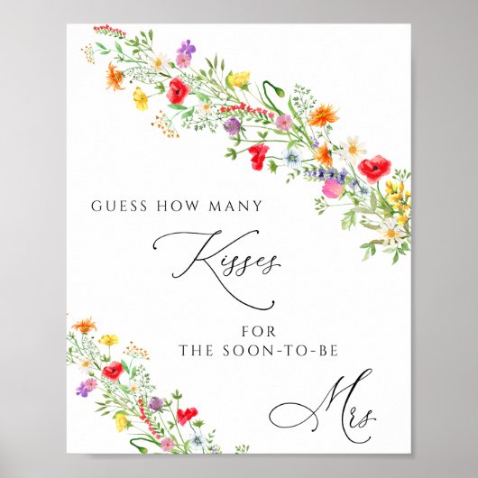 Bloemengis hoeveel kussen bruidsfeest spel poster (Voorkant)