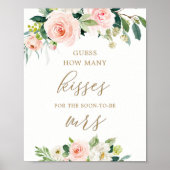Bloemengissing Hoeveel Kusjes Bruiloftsfeest Spel Poster (Voorkant)